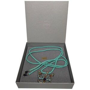 Heidi Daus BUTTERFLY Neclace NEW IN BOX FREE SHIPPING 32' TURQUOISE